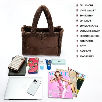 Like Dreams Large Sherpa Tote Bag for Women - Stylish Vegan Leather