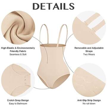 FeelinGirl Women Shapewear Tummy Control Underwear High Waisted Panties Butt Lifting Stomach Shapewear Slimming Waistband Beige