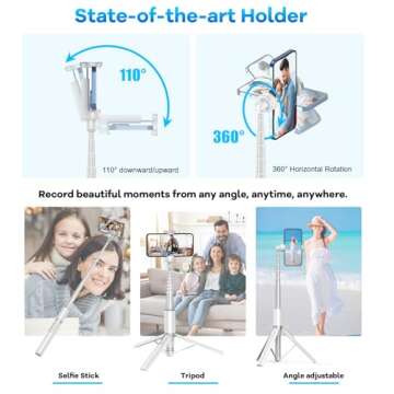 Gahenwo Phone Tripod & Selfie Stick with Remote for 4"-7" Cell Phone, 60" Portable Smartphone Stand, Extendable Lightweight Travel for Selfies Video Recording Vlog Compatible with iPhone Android
