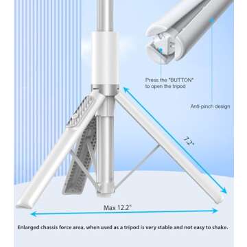 Gahenwo Phone Tripod & Selfie Stick with Remote for 4"-7" Cell Phone, 60" Portable Smartphone Stand, Extendable Lightweight Travel for Selfies Video Recording Vlog Compatible with iPhone Android