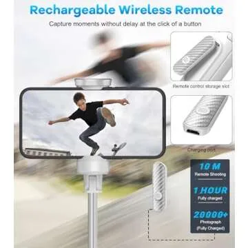 Gahenwo Phone Tripod & Selfie Stick with Remote for 4"-7" Cell Phone, 60" Portable Smartphone Stand, Extendable Lightweight Travel for Selfies Video Recording Vlog Compatible with iPhone Android