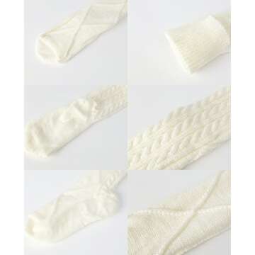 Floral Find Women's Cable Knit Knee-High Winter Boot Socks Extra Long Thigh Leg Warmers Stocking