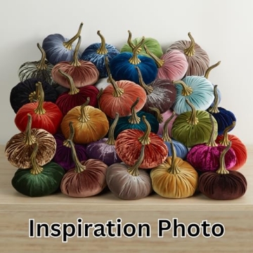 Set of 3 Elegant Velvet Pumpkins for Autumn Decor