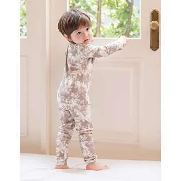 VAENAIT BABY Kids Boys 100% Cotton Sleepwear Pajamas 2pcs Set Prism Beige S