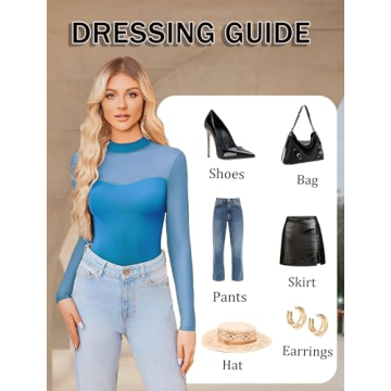 Trendy Mock Turtle Neck Sheer Bodysuit for Women