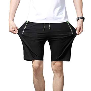 Tansozer Men's Casual Shorts Elastic Waist Comfy Workout Shorts Drawstring Summer Jogger Shorts with...