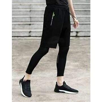 Tansozer Men's Casual Shorts Elastic Waist Comfy Workout Shorts Drawstring Summer Jogger Shorts with Zipper Pockets (Black, XXX-Large)