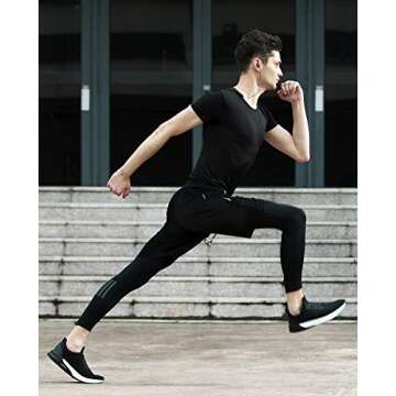 Tansozer Men's Casual Shorts Elastic Waist Comfy Workout Shorts Drawstring Summer Jogger Shorts with Zipper Pockets (Black, XXX-Large)