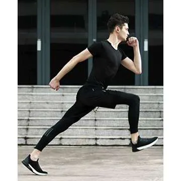 Tansozer Men's Casual Shorts Elastic Waist Comfy Workout Shorts Drawstring Summer Jogger Shorts with Zipper Pockets (Black, XXX-Large)