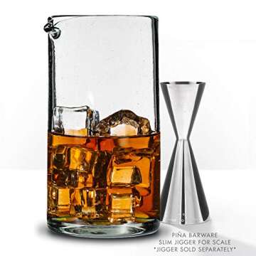 Piña Barware Handblown From Recycled Glass Cocktail Mixing Glass - 750mL / 26oz - Professional Bartending Commercial Glassware