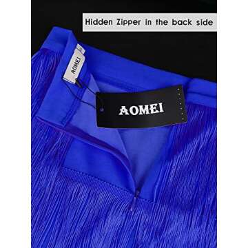 AOMEI High Waist Fringe Bodycon Midi Skirt for Women