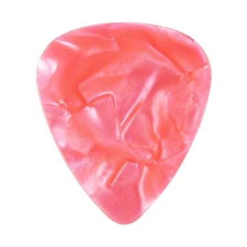 Celluloid Pink Pearl Guitar Or Bass Pick - 0.46 mm Light Gauge - 351 Shape - 6 Pack
