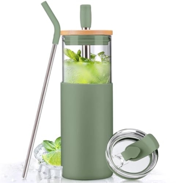 Stylish 24oz Glass Tumbler with Eco-Friendly Features