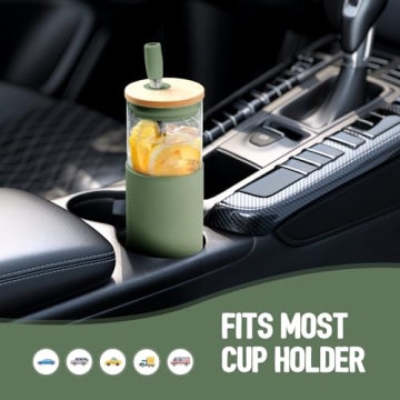 Eco-Friendly 24oz Glass Tumbler with Lids & Straws