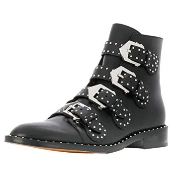 Stylish Arqa Studded Ankle Boots for Women - Low Heel Comfort