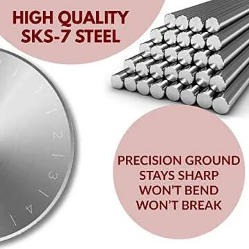 Madam Sew 60mm Rotary Cutter Replacement Blades, 5 Tungsten Steel Blades | Cuts Thick Layers of Fabric, Felt, Leather and Vinyl – Compatible with Fiskars, Olfa, Clover and Other Brands