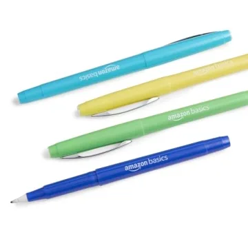 Amazon Basics Felt Tip Markers 12-Pack Vibrant Colors