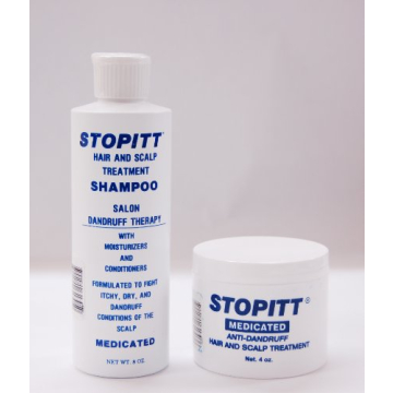 Stopitt Medicated Shampoo 8oz + Anti-dandruff Hair and Scalp Treatment 4 Oz