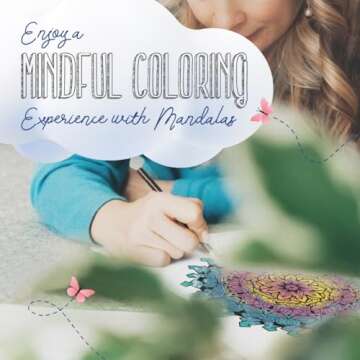 ColorIt Mandalas Volume III Spiral Bound Adult Coloring Book with 50 Mandala Patterns for Relaxation and Stress Relief - Includes Perforated Pages, Thick Paper, Hardback Covers, and Blotter Page