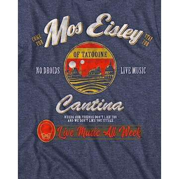 STAR WARS Mos Eisley Cantina Tatooine Men's Adult Graphic Tee T-Shirt (Navy, 2X-Large)