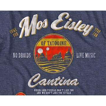 STAR WARS Mos Eisley Cantina Tatooine Men's Adult Graphic Tee T-Shirt (Navy, 2X-Large)