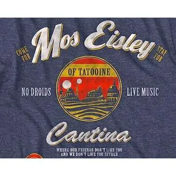 STAR WARS Mos Eisley Cantina Tatooine Men's Adult Graphic Tee T-Shirt (Navy, 2X-Large)