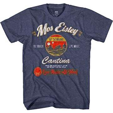 STAR WARS Mos Eisley Cantina Tatooine Men's Adult Graphic Tee T-Shirt (Navy, 2X-Large)