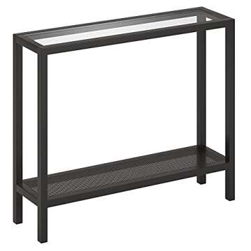 Henn&Hart 36" Wide Rectangular Console Table in Blackened Bronze, Entryway Table, Accent Table for Living Room, Hallway