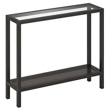 Henn&Hart 36" Wide Rectangular Console Table in Blackened Bronze, Entryway Table, Accent Table for Living Room, Hallway