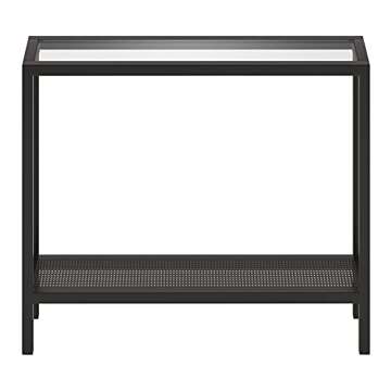 Henn&Hart 36" Wide Rectangular Console Table in Blackened Bronze, Entryway Table, Accent Table for Living Room, Hallway