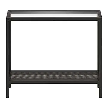 Henn&Hart 36" Wide Rectangular Console Table in Blackened Bronze, Entryway Table, Accent Table for Living Room, Hallway