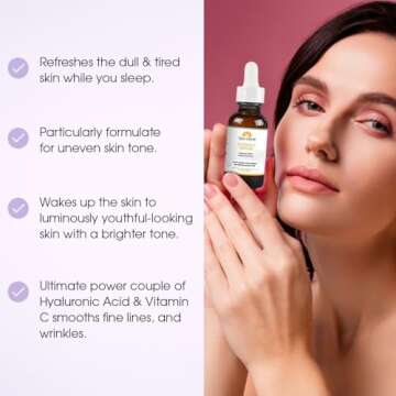 SKIN DEVA 1 oz Serum Vitamin C and Hyaluronic Acid Serum for Face + Matrixyl 3000 Anti Aging Serum, ...