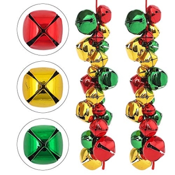 Christmas Jingle Bells 300Pcs Craft Bells Colorful Metal Bells for Festival Decoration DIY Charms Je...