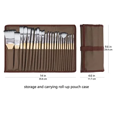Artecho 24 PCS Paint Brushes Set for All Painting Needs