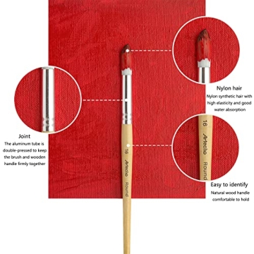 Artecho 24 PCS Paint Brushes Set for All Painting Needs