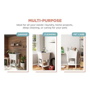 Zenna Home Utility Sink with Faucet for Laundry and More