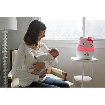Crane Adorables Ultrasonic Humidifiers for Bedroom and Baby Nursery, 1 Gallon Cool Mist Air Humidifier for Large Room or Kid's Room, Humidifier Filters Optional, Hello Kitty