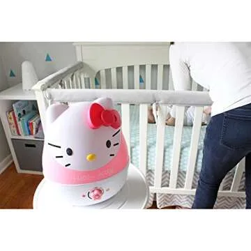 Crane Adorables Ultrasonic Humidifiers for Bedroom and Baby Nursery, 1 Gallon Cool Mist Air Humidifier for Large Room or Kid's Room, Humidifier Filters Optional, Hello Kitty