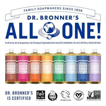 Dr. Bronner's - Pure-Castile Liquid Soap (Lavender, 1 Gallon) - Made with Organic Oils, 18-in-1 Uses: Face, Body, Hair, Laundry, Pets and Dishes, Concentrated, Vegan, Non-GMO