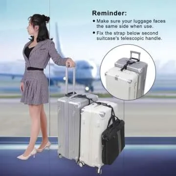 Vigorport Luggage Straps, Luggage Connector Straps for Suitcases Add A Bag and Connect Your 2 Suitcases Together Adjustable Attachment Accessories Belts (1'' Width S Size)