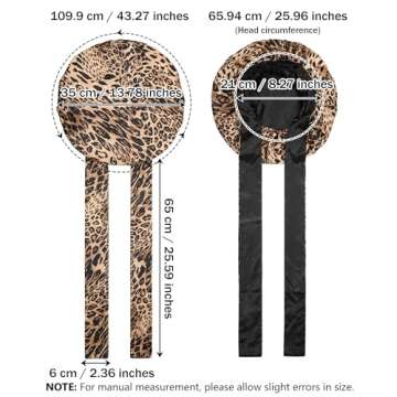 Satin Bonnet for Women Curly Hair Wrap with Tie Band