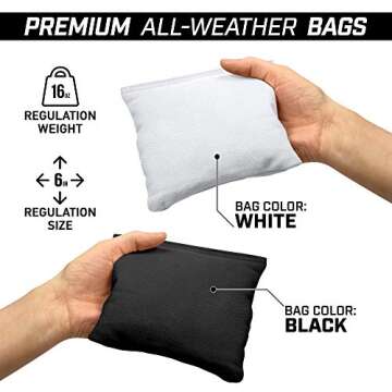 GoSports 4'x2' Regulation Size Wooden Cornhole Boards Set | Includes Carrying Case and Bean Bags (Choose Your Colors) Over 100 Color Combinations