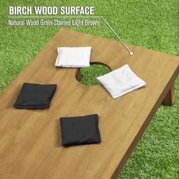 GoSports 4'x2' Regulation Size Wooden Cornhole Boards Set | Includes Carrying Case and Bean Bags (Choose Your Colors) Over 100 Color Combinations