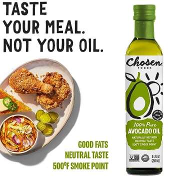 Chosen Foods 100% Pure Avocado Oil, Keto and Paleo Diet Friendly, Kosher Oil for Baking, High-Heat C...