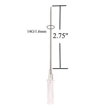 Catheter Needle,New Star Tattoo 5PCS 14 Gauge Piercing Needles IV Catheter Needles