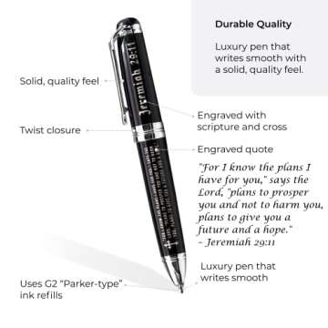 Jeremiah 29:11 Engraved Gift Pen with Presentation Box - Inspirational Christian Living Bible Gifts ...