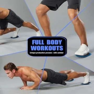 Ehsyxslx Blue Gliding Discs Core Sliders(Curved Arc) Smooth Use On Carpet Floor Exercise Sliders Equipment.Compact Core Gliders for Home Gym - Fitness Equipment & Full-Body Workout Accessories