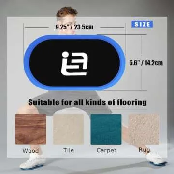 Ehsyxslx Blue Gliding Discs Core Sliders(Curved Arc) Smooth Use On Carpet Floor Exercise Sliders Equipment.Compact Core Gliders for Home Gym - Fitness Equipment & Full-Body Workout Accessories