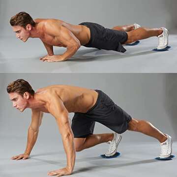 Ehsyxslx Blue Gliding Discs Core Sliders(Curved Arc) Smooth Use On Carpet Floor Exercise Sliders Equipment.Compact Core Gliders for Home Gym - Fitness Equipment & Full-Body Workout Accessories