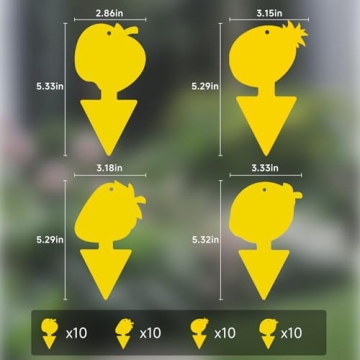 KIKALIFE 40 Pack Fruit Fly & Fungus Gnat Traps – Eco-Friendly Sticky Traps for Plants